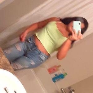 H&M crop top,neon green